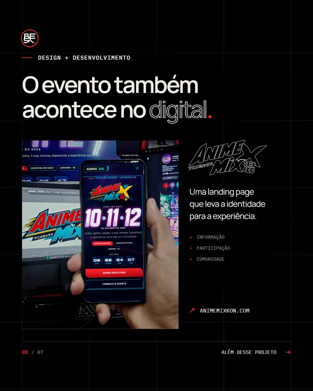 Site do AnimeMix em um celular: o evento também acontece no digital