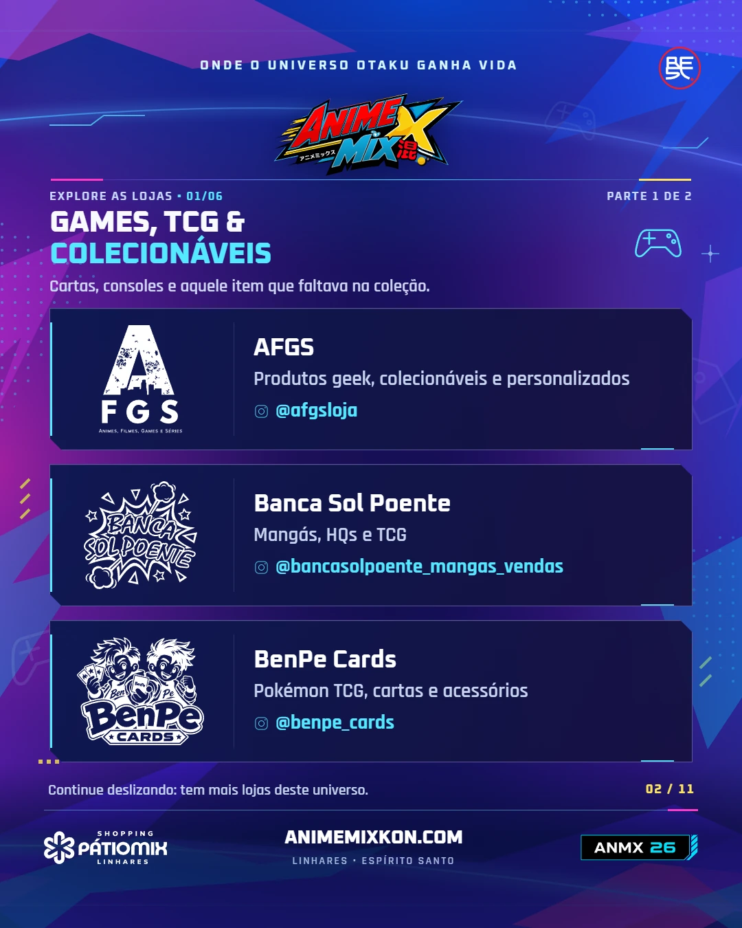 Games e colecionáveis: AFGS, Banca Sol Poente e BenPe Cards