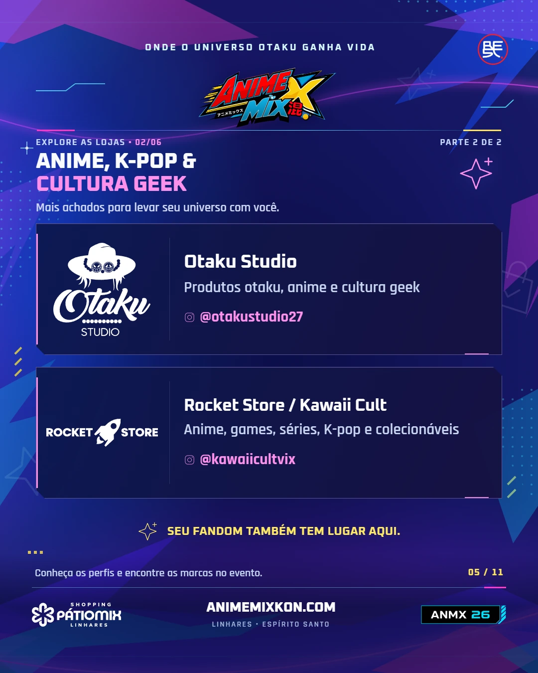 Anime e cultura geek: Otaku Studio e Rocket Store / Kawaii Cult