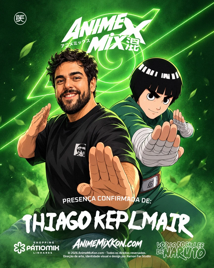 Presença confirmada de Thiago Keplmair, voz do Rock Lee de Naruto